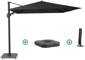 Platinum Challenger zweefparasol 3x3m T2 premium (incl. voet + hoes) jet black