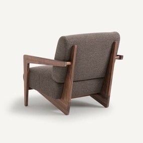 Fauteuil in massief notenhout en bouclette, Izag