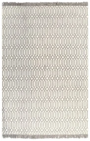 vidaXL Kelim vloerkleed met patroon 160x230 cm katoen taupe