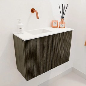 Mondiaz Joya 60cm toiletmeubel shadow met wastafel faye links zonder kraangat talc