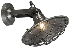 Rustieke wandlamp staal kantelbaar - Stradt Industriele / Industrie / Industrial, Landelijk / Rustiek E14 rond Binnenverlichting Lamp