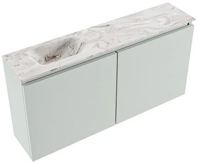 Mondiaz Ture DLux toiletmeubel 100cm greey met wastafel glace links met kraangat