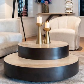 Richmond Interiors Avalon Design Salontafel Rond Travertin - 100 X 100cm.