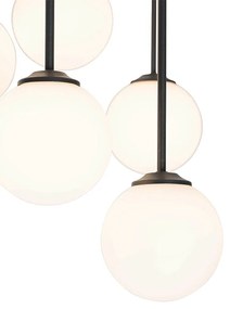 Moderne plafondlamp zwart met opaal glas 9-lichts - Athens Modern G9 vierkant Binnenverlichting Lamp