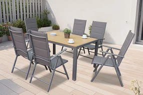 Verona Wood aluminium tuinset voor 4 personen Garden Point grijs