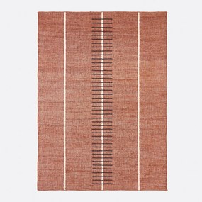 Vloerkleed in jute en katoen, lijnpatroon, Calvy