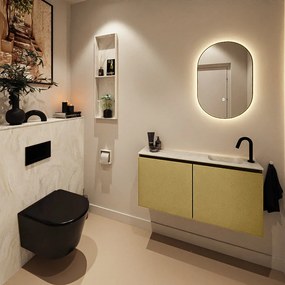 Mondiaz Ture DLux toiletmeubel 100cm oro met wastafel ostra rechts met kraangat