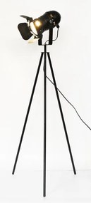 Brest Industriele Tripod Vloerlamp, Metaal, 53x140cm, Zwart