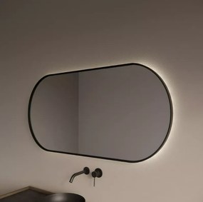 Gliss Design Aura spiegel met LED-verlichting 100x70cm mat zwart