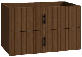 Muebles Raya onderkast ribbelfront 100cm met 2 softclose lades walnoot