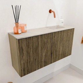 Mondiaz Joya DLux 80cm toiletmeubel dusk met wastafel faye rechts zonder kraangat ostra