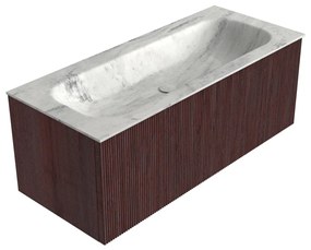 Mondiaz Kurve-dlux 110cm badmeubel ruby met 1 lade en wastafel big medium midden zonder kraangat opalo