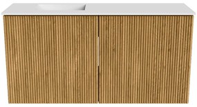 Mondiaz Joya 80cm toiletmeubel oak met wastafel faye links 1 kraangat talc