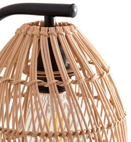 Wandlamp in metaal en rotan, Dankia