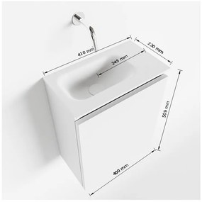 Mondiaz Ture 40cm toiletmeubel linen met wastafel urban links geen kraangat