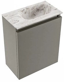 Mondiaz Ture DLux toiletmeubel 40cm smoke met wastafel glace rechts met kraangat