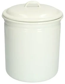 Opbergblik, emaille, wit,Ø 14 cm