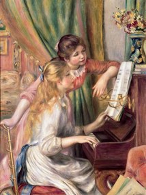 Kunstreproductie Young Girls at the Piano (1892), Pierre Auguste Renoir