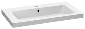 Brauer Solar Medium wastafel mineraalmarmer 80cm met kraangat wit mat