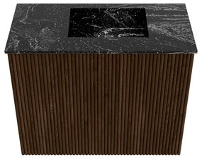 Mondiaz Joya DLux 50cm toiletmeubel walnut met wastafel faye rechts 1 kraangat lava