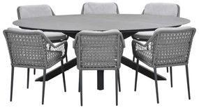 Garden Impressions Pemba tuinset 7-delig - Scot tuintafel Napoli sand 230x115 cm