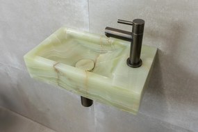 Saniclear Green Onyx fonteinset met rechte kraan in verouderd messing