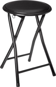 Zwarte opvouwbare PVC kruk - H45 x Ø30cm