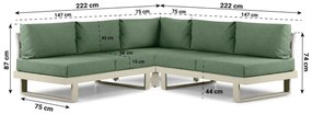 Hoek loungeset 5 personen Aluminium Taupe  Lifestyle Garden Furniture Lorenzo