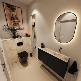 MONDIAZ TURE-DLUX 100cm toiletmeubel Urban. EDEN wastafel Frappe positie rechts. Zonder kraangat. TUREDX100URBR0FRA