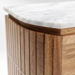 Kare Design Grace Nachtkastje Mangohout En Marmer - 50x35x55cm.