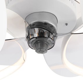 Plafondventilator met lamp wit incl. LED met afstandsbediening - Mandy Design rond Binnenverlichting Lamp