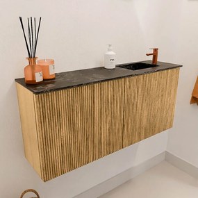 Mondiaz Joya DLux 90cm toiletmeubel oak met wastafel faye rechts 1 kraangat lava