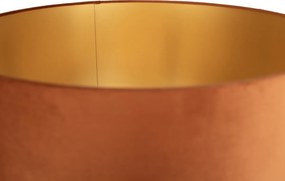 Vloerlamp goud met kap oranje en gouden binnenkant 50cm - Linden