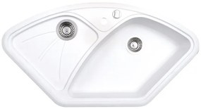 Sapho spoelbak 105x56cm met kraangat wit graniet