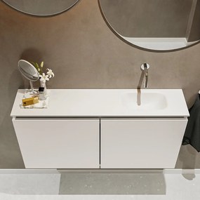 Mondiaz Ture 100cm toiletmeubel linen met wastafel talc rechts geen kraangat