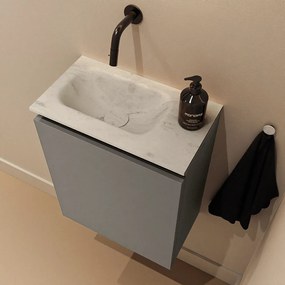 Mondiaz Ture DLux toiletmeubel 40cm smoke met wastafel opalo links zonder kraangat