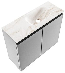 Mondiaz Ture DLux toiletmeubel 60cm plata met wastafel frappe rechts met kraangat