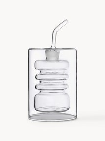 Handgemaakte azijn- en olie-fles Rings uit borosilicaatglas