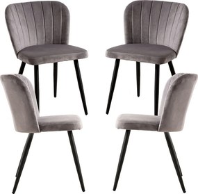 Set 4 Luk Fluwelen Stoelen