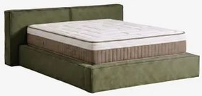 Bed Met Opklapbare Gestoffeerde Boxspring Lunari Stof Leger Groen & 180 X 200 Cm & 180 X 200 Cm - Benoite - Sklum