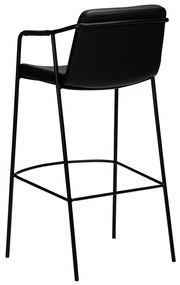 Dan-Form Boto Hoge Barkruk Minimalistisch Design Zwart Kunstleer