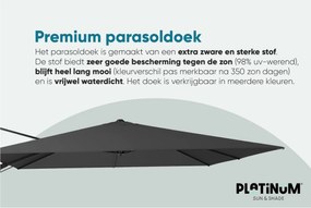 Platinum Challenger Zweefparasol T2 3x3 m - Olijf met voet en hoes
