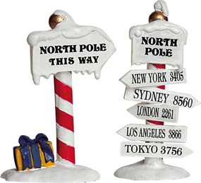 Lemax North Pole Signs - set van 2 - miniatuur kerstfiguur