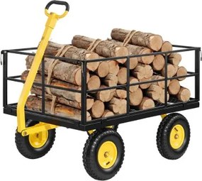 VEVOR-wagen 116,8 x 76 x 77,5 cm, transportwagen 635 kg, tuinwagen, gereedschapswagen, 2-in-1 handwagen, met all-terrain banden, afneembare zijpanelen van gaas en 180° draaibare handgreep