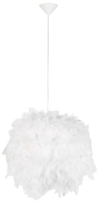 Stoffen Eettafel / Eetkamer Landelijke hanglamp wit - Feather Landelijk / Rustiek E27 rond Binnenverlichting Lamp