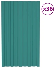 vidaXL Dakpanelen 36 st 80x45 cm gegalvaniseerd staal groen