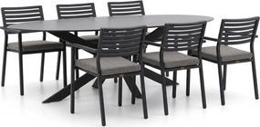 Diningset Bellagio | 6 personen sintered stone | Tuinset stapelbaar | 7-delig | Kees Smit Tuinmeubelen