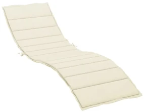 vidaXL Ligbedkussen 200x60x3 cm stof crèmekleurig