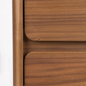 Zuiver Rise Walnut Design Ladenkast Gebogen Walnoothout - 40x45x112cm.