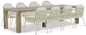 Tuinset 8 personen 300 cm Aluminium/rope Taupe Coco Barcelona/Brighton